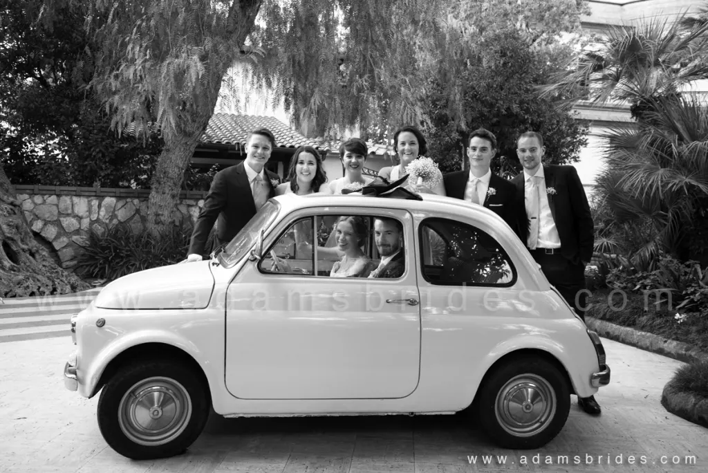 Bridesmaids and ushers at a wedding in Sorrento