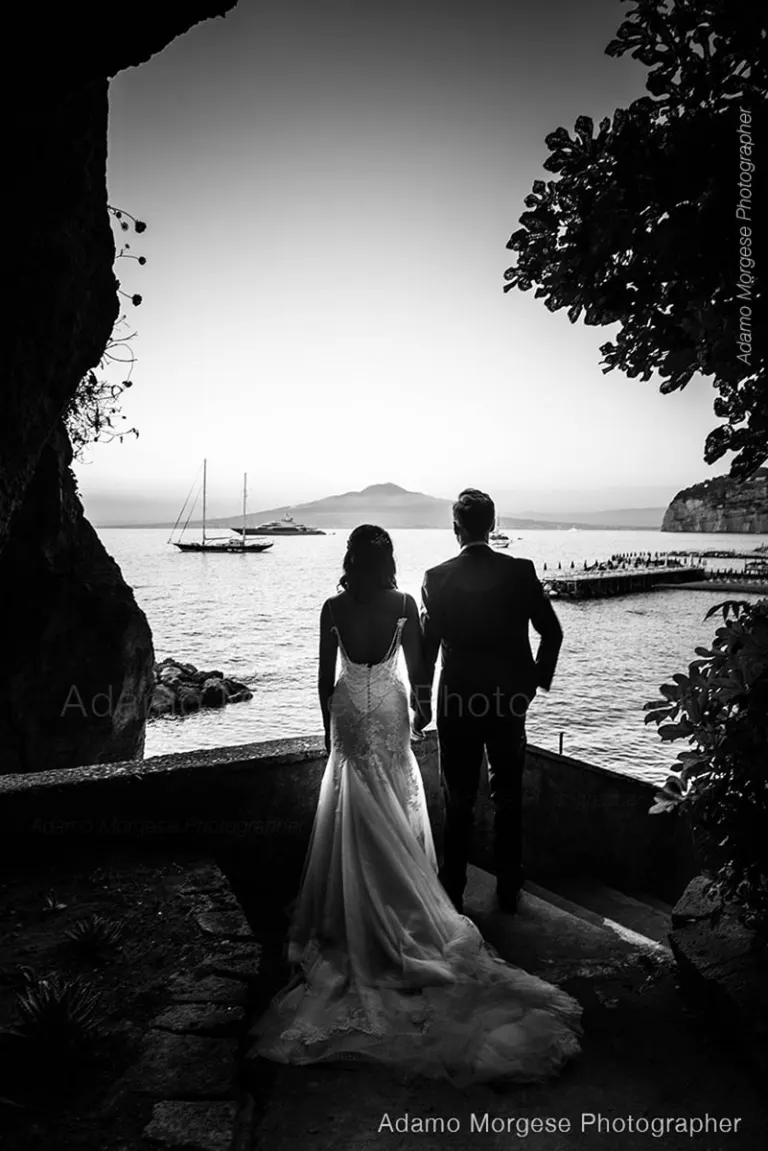 Couple on their wedding day at Villa Antiche Mura