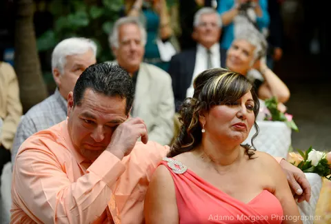 Emotional parents at their son’s wedding in Sorrento