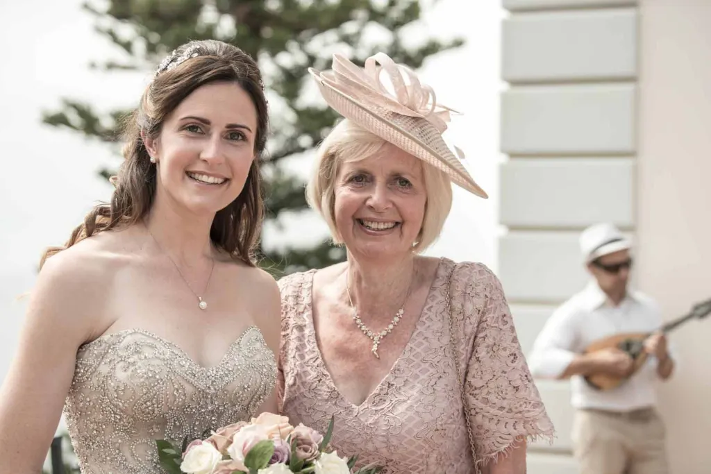 Mother and daughter on the wedding day