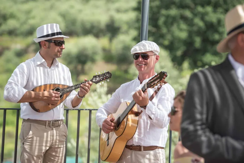 Musicians playing at the wedding