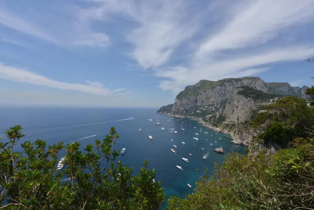 View along the Amalfi Coast from above