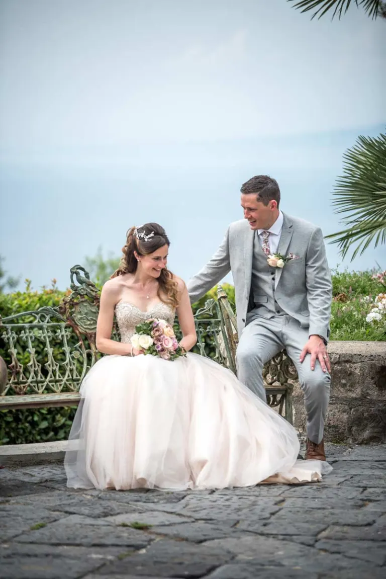 Couple after their civil ceremony in Sorrento