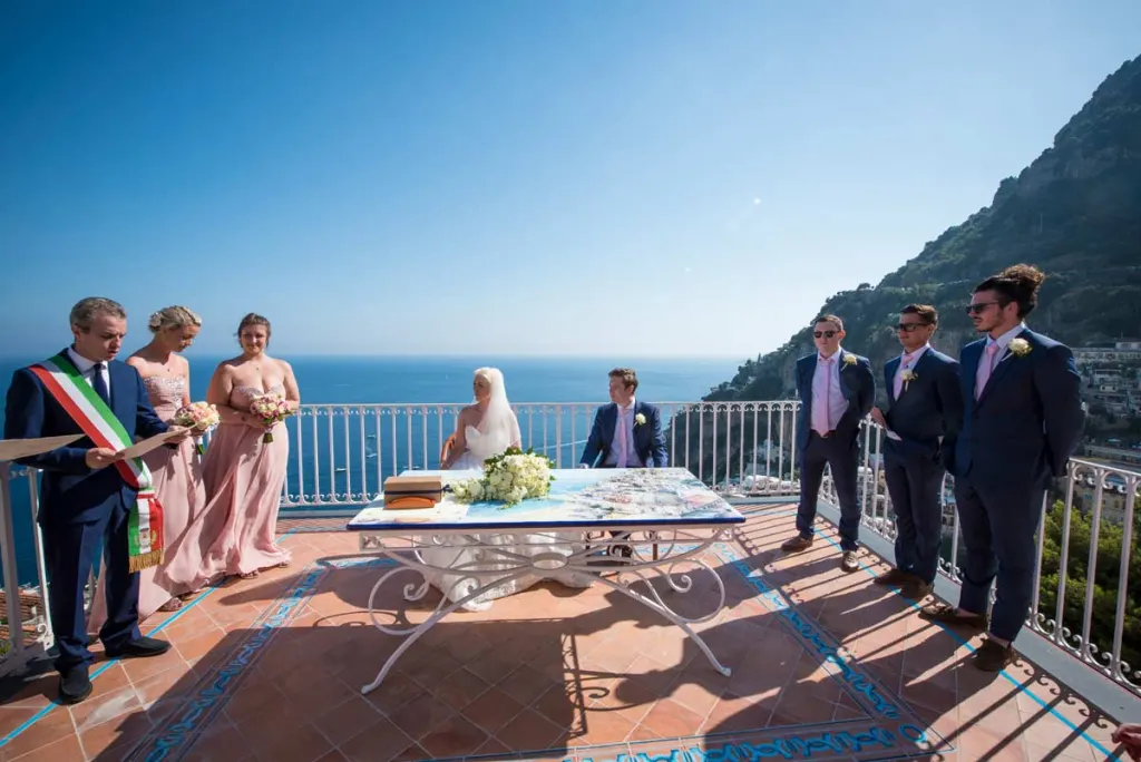 Wedding ceremony at Positano town hall