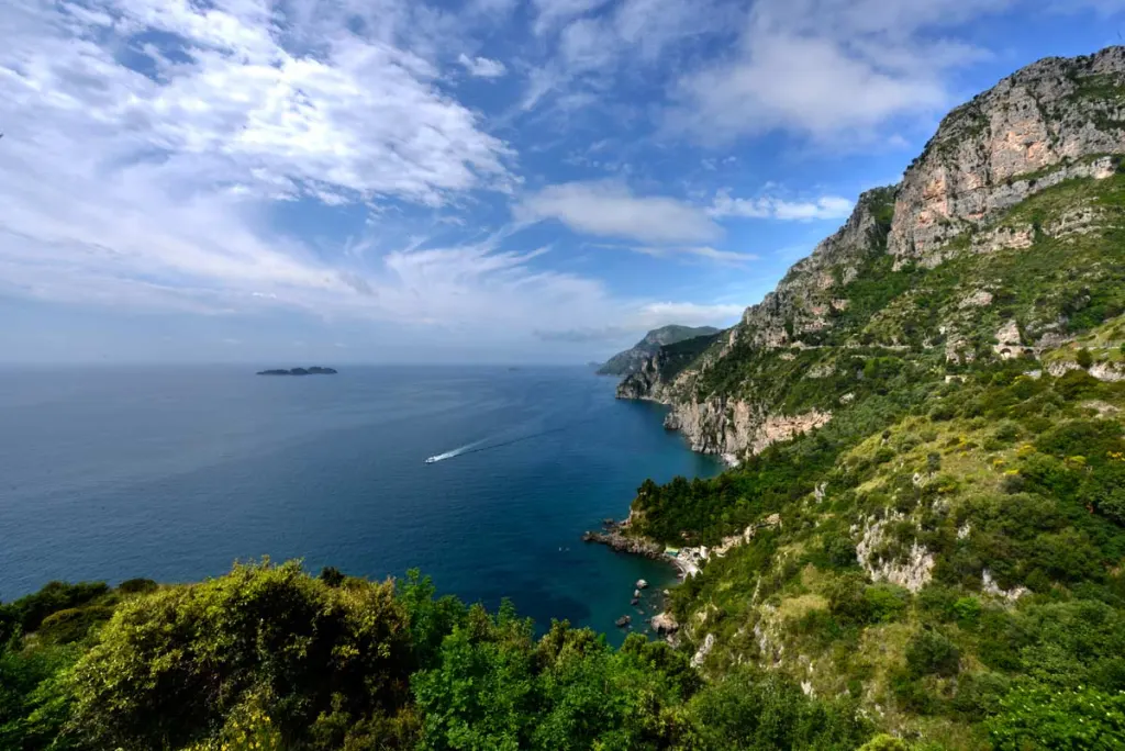 View of the Amalfi Coast near Positano