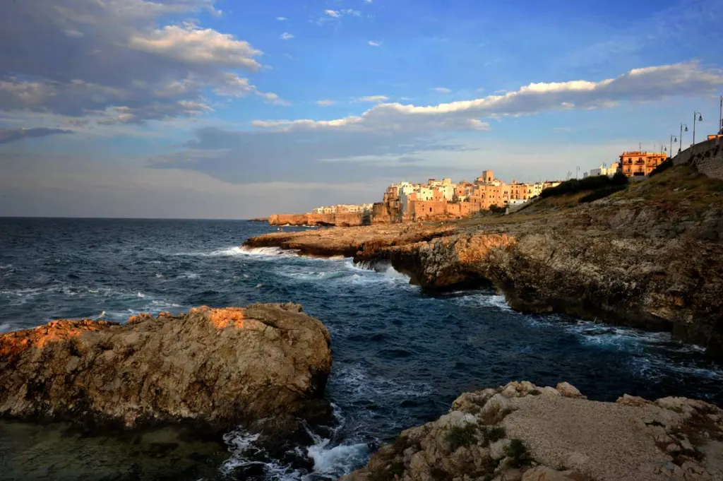 Polignano a Mare seen from the sea