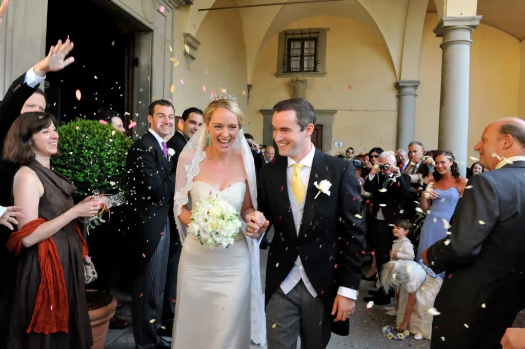 Private chapel prepared for a wedding in Tuscany