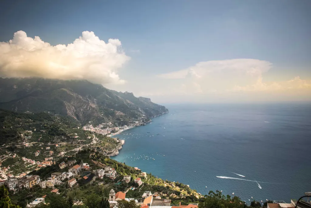 Landscape of the Amalfi Coast seen from Ravello