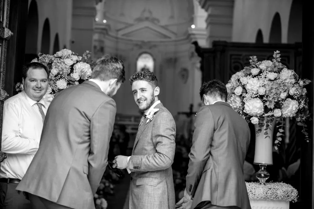 Groom waiting for the bride to arrive in Ravello