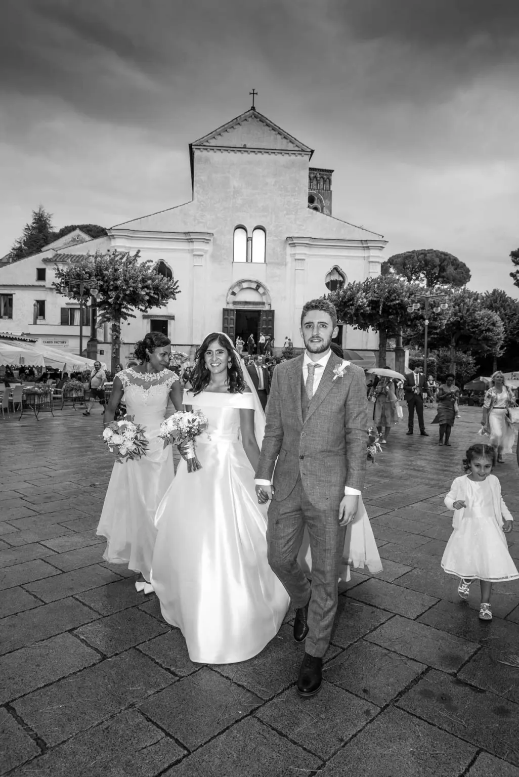 Bride and groom just married in Ravello