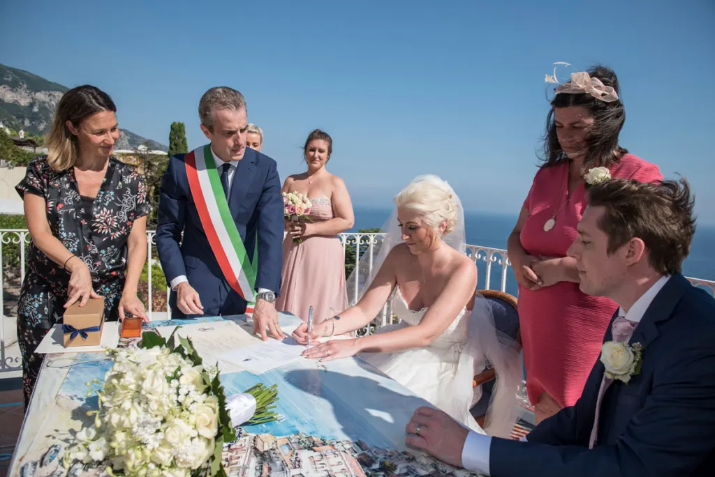 Wedding day at Positano town hall