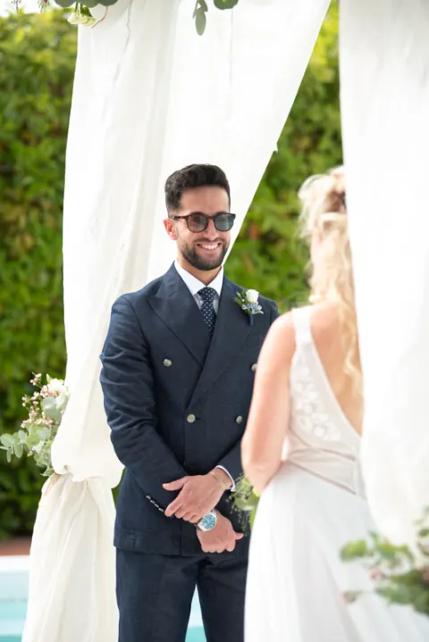 Outdoor wedding ceremony at a masseria in Puglia