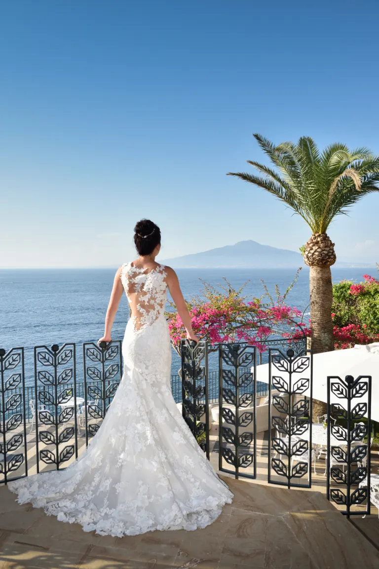 Portrait of a bride at a wedding venue in Sorrento